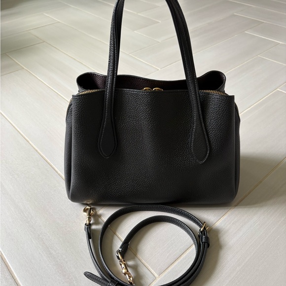 COACH Lora Carryall 30 Pebbled Black Leather Bag with Turlock, like new - Picture 4 of 11